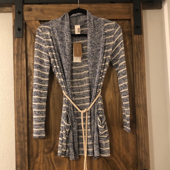 NWT Navy & White Stripped Cardigan - Picture 1 of 10